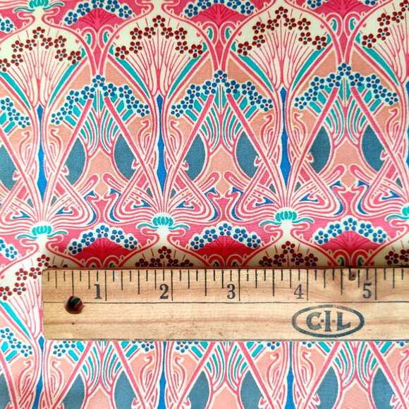 Vintage Liberty of London Ianthe Silk Art Nouveau Long Scarf Burgundy - Picture 4 of 9